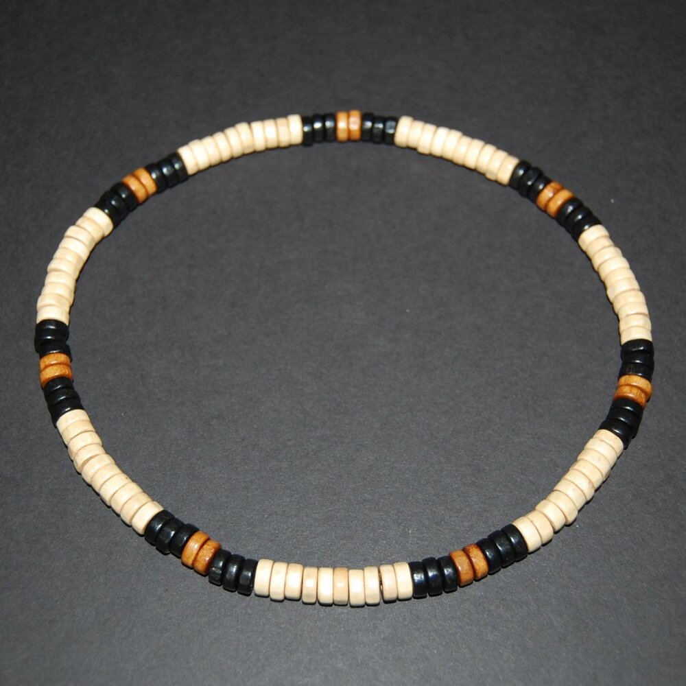 Wood Necklace,Mens Necklace,Wooden Men Necklace,Surfer Necklace,Wood Beaded